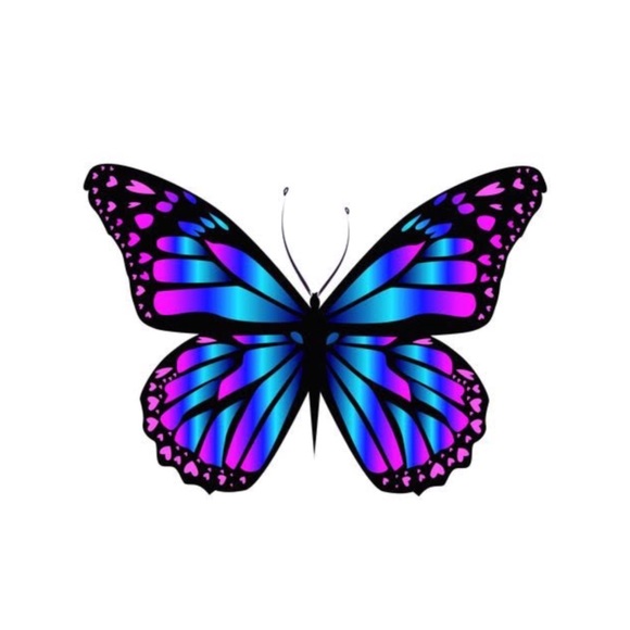 blue and purple butterfly wrapped necklace ( 5 for $20 ) - Picture 4 of 5